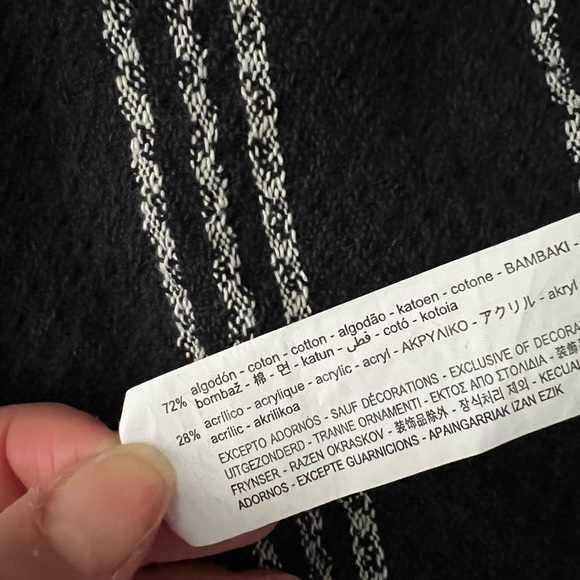 ZARA Knit Bomber Striped Navy Blazer Jacket Size Small - Picture 5 of 6